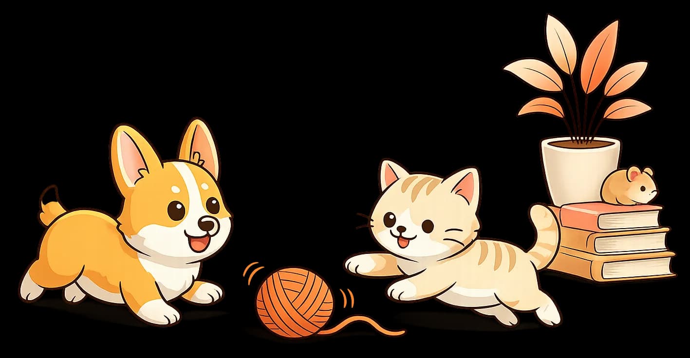 Happy dog and cat for Booking.pet pet care booking